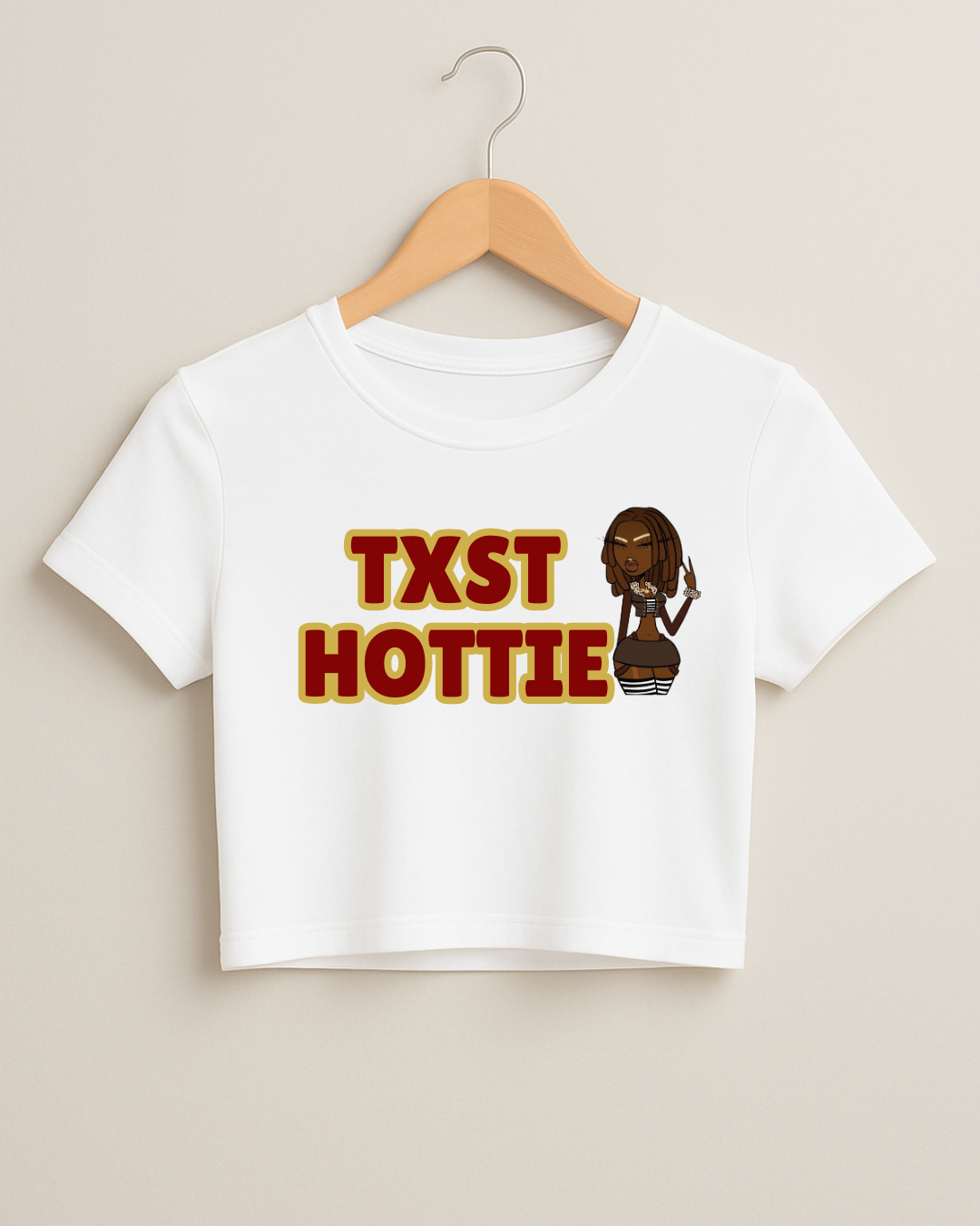 TXST HOTTIE Girl Long Fitted Crop