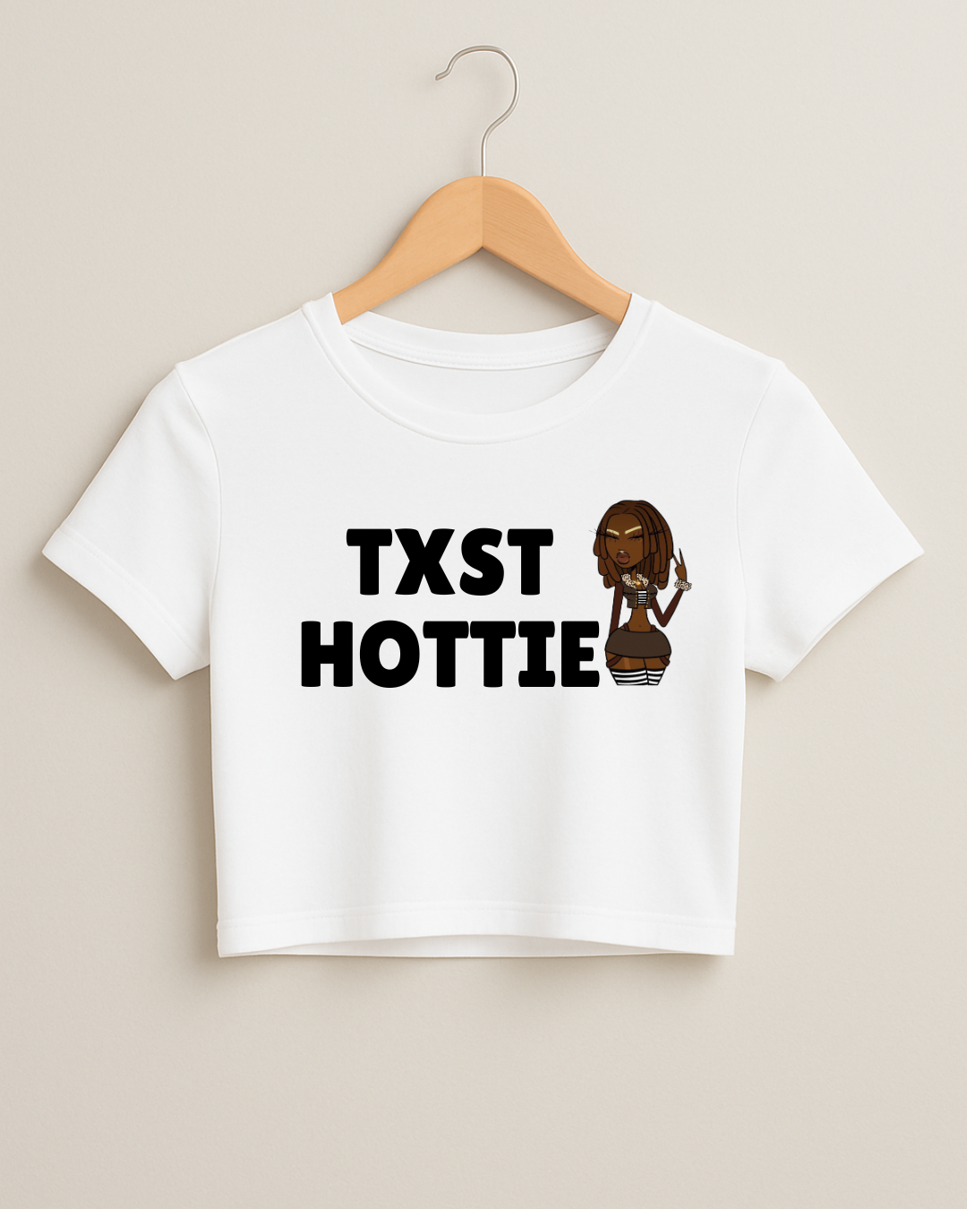 TXST HOTTIE Girl Long Fitted Crop