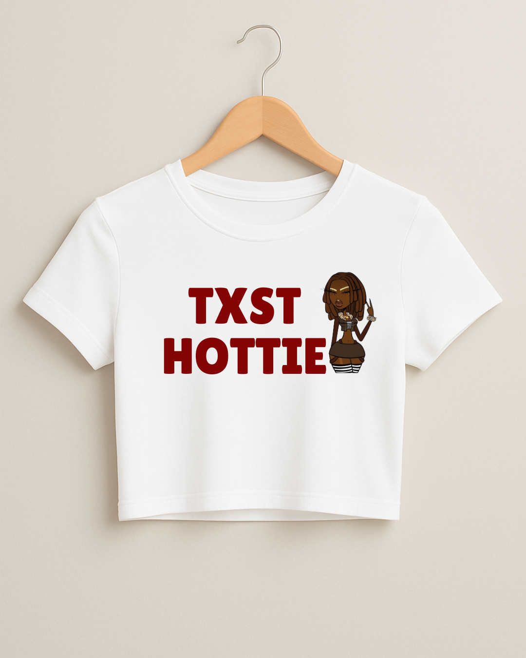 TXST HOTTIE Girl Long Fitted Crop